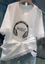 Load image into Gallery viewer, Women White O Neck Zircon Lace Patchwork T Shirt Summer