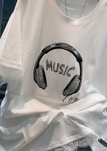 Load image into Gallery viewer, Women White O Neck Zircon Lace Patchwork T Shirt Summer