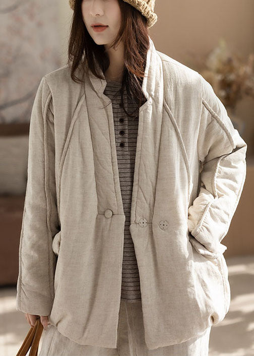 Women White Oversized Fine Cotton Filled Jacket Winter