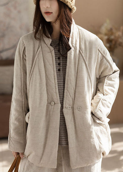 Women White Oversized Fine Cotton Filled Jacket Winter