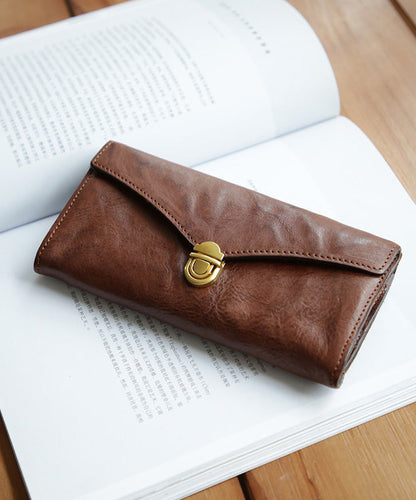 Women Yellow Durable Calf Leather Wallet Purse