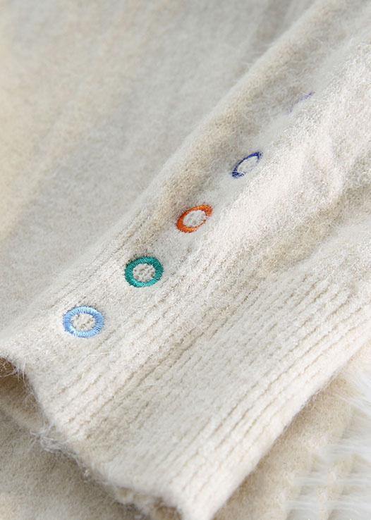 Women beige Sweater dresses Largo half high neck daily wild knit dresses - SooLinen