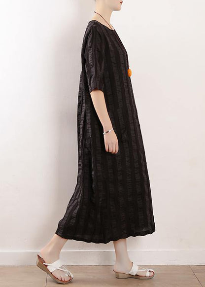 Women half sleeve linen clothes For Women Inspiration black Dresses summer - SooLinen