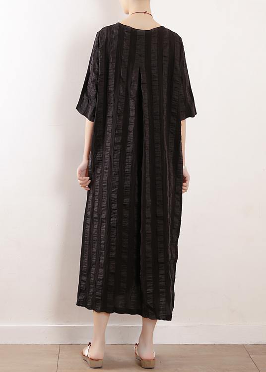 Women half sleeve linen clothes For Women Inspiration black Dresses summer - SooLinen