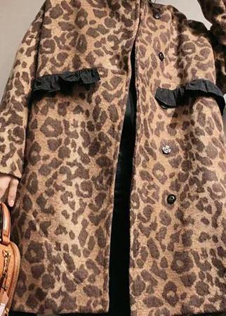 Women high neck pockets fine clothes gray striped Dresses coat - SooLinen