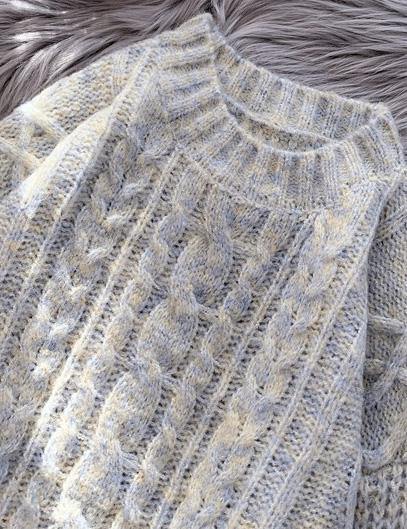 Women o neck beige white knitted blouse spring fashion thickbox top - SooLinen