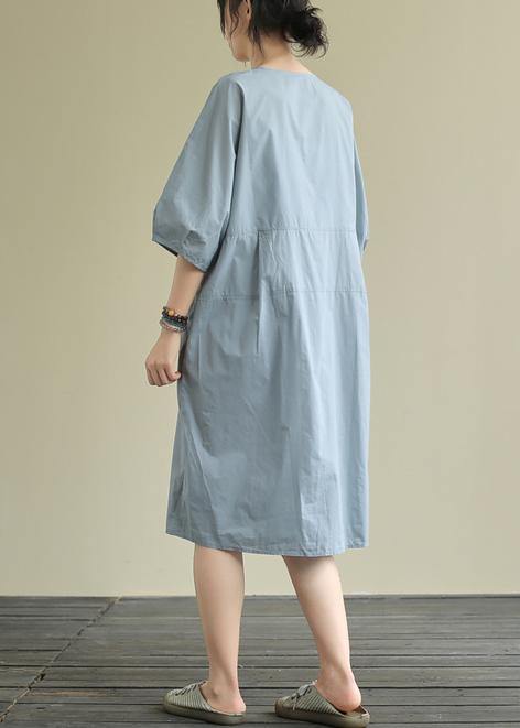 Women o neck Cinched Cotton summe routfit Catwalk yellow Dress - SooLinen