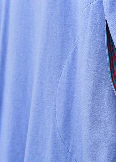 Women quilting dresses Drops Design Women Round Neck Patchwork Striped Irregular Dress - SooLinen