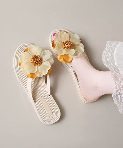 Women's Summer Fashion Floral Green Beach Flip Flops