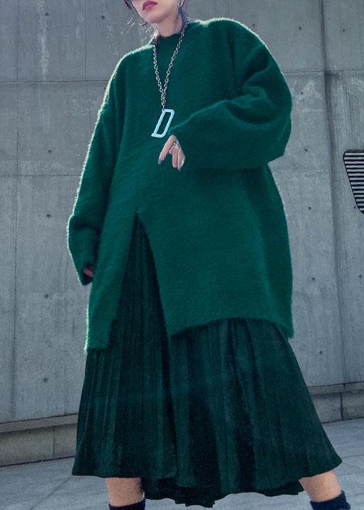 Women's spring plus size sweater mid-length velvet skirt pleated skirt two-piece - SooLinen