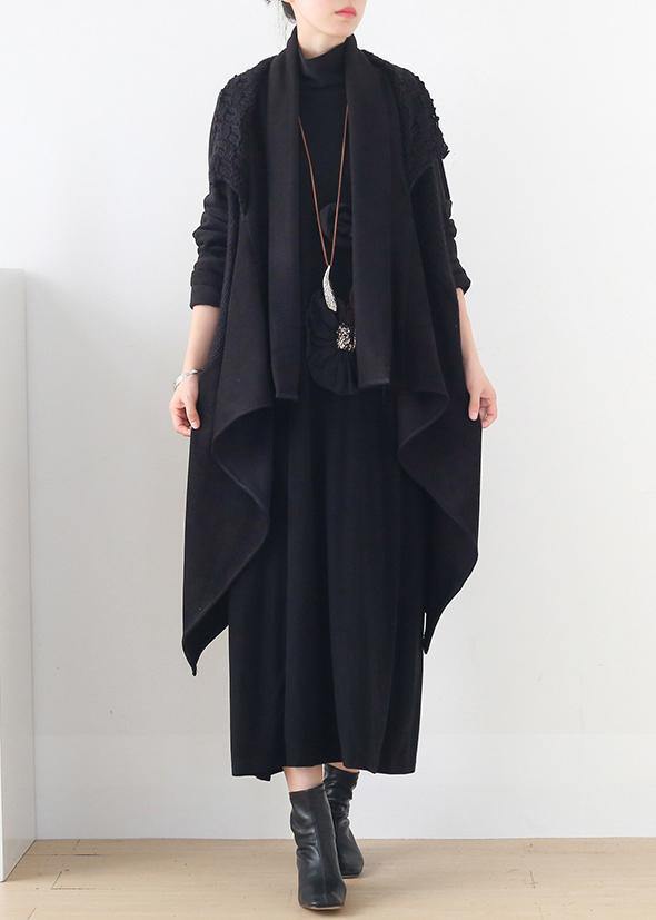 Women's sweater knitted stitching plus size outer cover - SooLinen