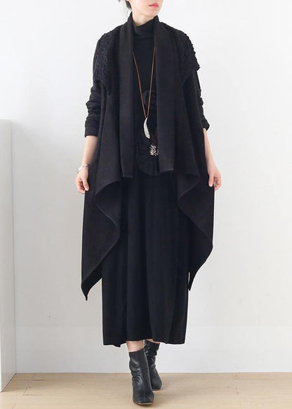 Women's sweater knitted stitching plus size outer cover - SooLinen