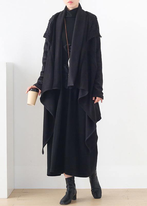 Women's sweater knitted stitching plus size outer cover - SooLinen