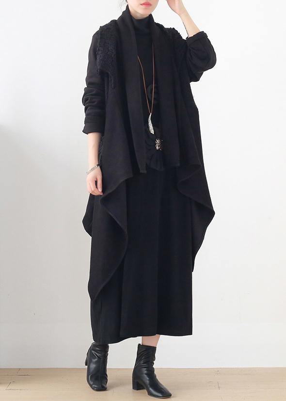 Women's sweater knitted stitching plus size outer cover - SooLinen