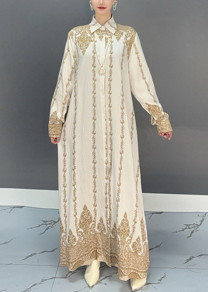 Yellow Long Shirts Dress Peter Pan Collar Lantern Sleeve