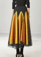 Yellow Patchwork Zircon Tulle Skirt Exra Large Hem Spring