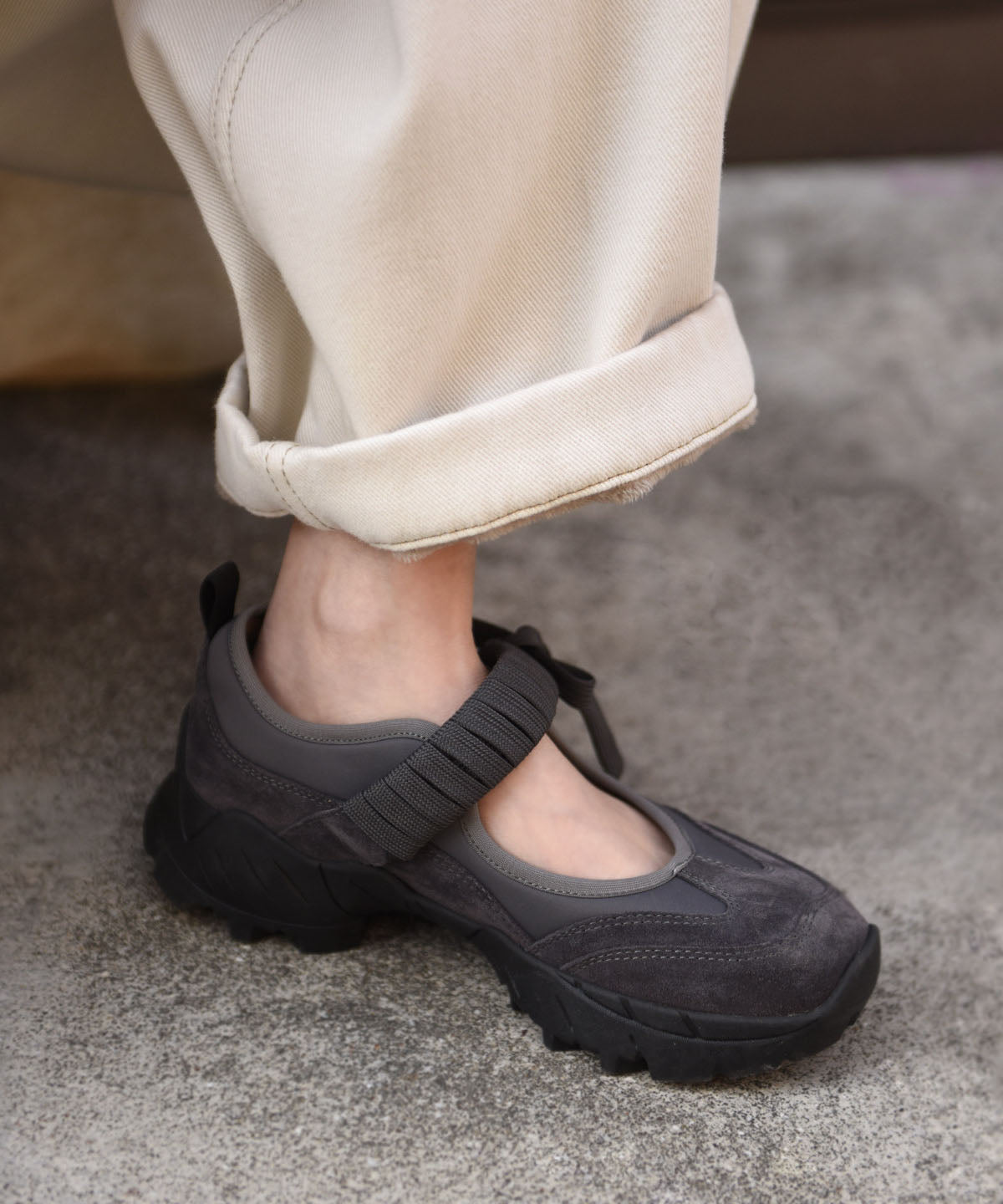 Yellow Platform Shoes Suede Casual Splicing Buckle Strap