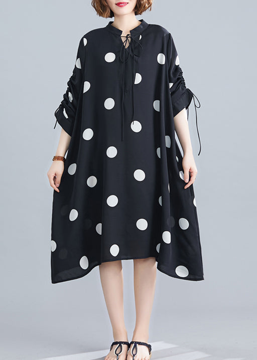 Polk Dot Print Plus Size Women Dress Summer Casual Loose Dresses