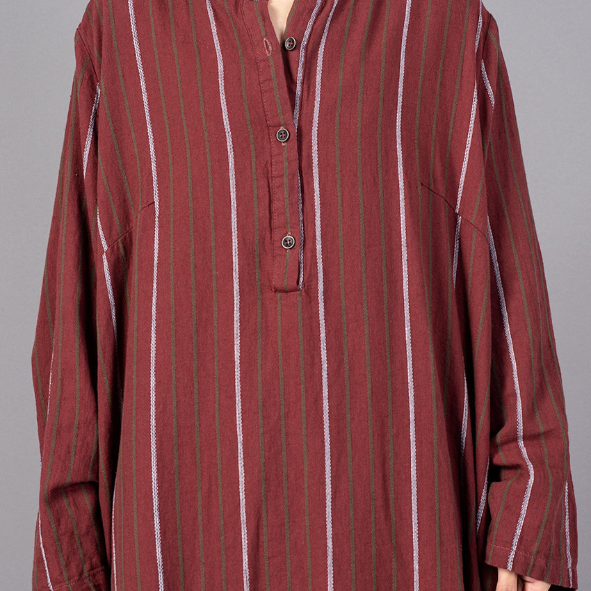 boutique black striped 2018 Loose fitting stand collar clothing dresses fine baggy pockets maxi dresses