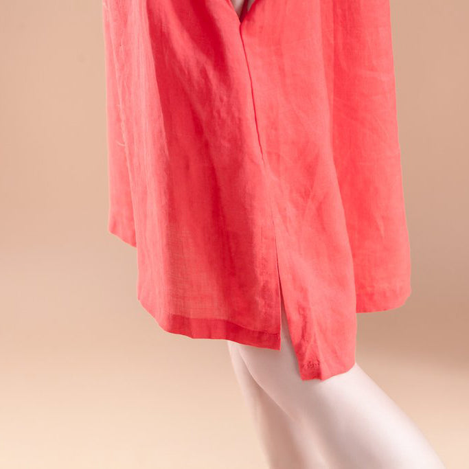 boutique summer dresses Loose fitting High-low Hem Summer Short Sleeve Pockets slit Black Dress