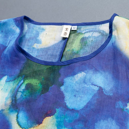 brief linen sundress trendy plus size Short Sleeve slit Summer Casual Printed Dress