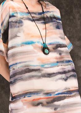 diy multicolor clothes o neck pockets Midi summer Dress - SooLinen