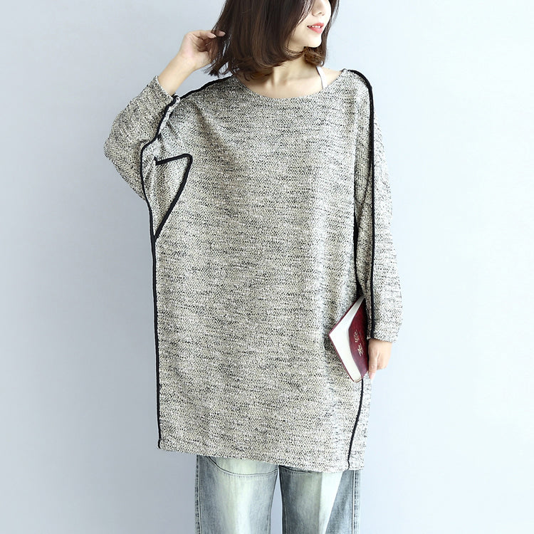 fall fashion 2025 casual knit cotton dresses light gray long sleeve sweater dress