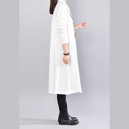 fashion white linen shift dress casual holiday dresses Fine Cinched solid color linen cotton dress