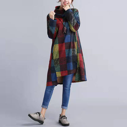 fine multi patchwork cotton maxi dress oversize hooded traveling dress casual caftans