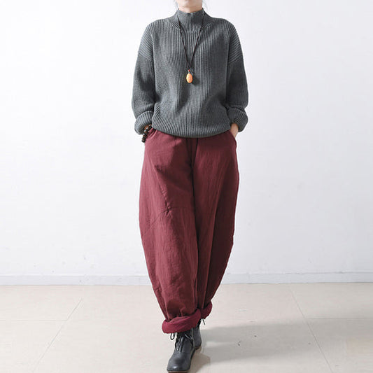 gray cozy oversized knit sweaters tops warm woman winter sweaters 2025 classic