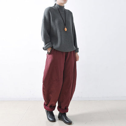 gray cozy oversized knit sweaters tops warm woman winter sweaters 2025 classic