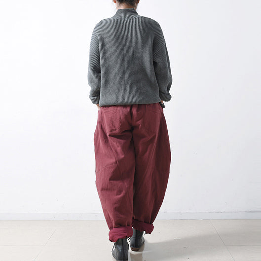 gray cozy oversized knit sweaters tops warm woman winter sweaters 2025 classic