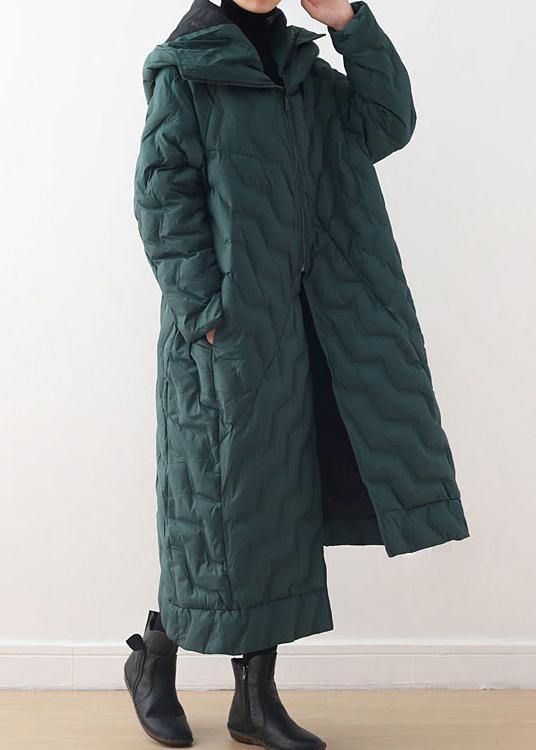 green down coat winter oversize hooded winter jacket asymmetric Warm winter outwear - SooLinen