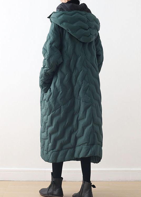 green down coat winter oversize hooded winter jacket asymmetric Warm winter outwear - SooLinen