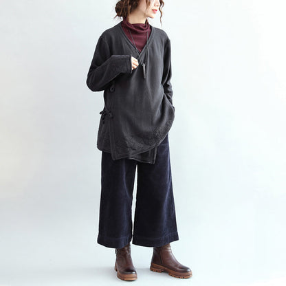 navy vitage cotton sweater cardigans plus size hem hollow out knit coats