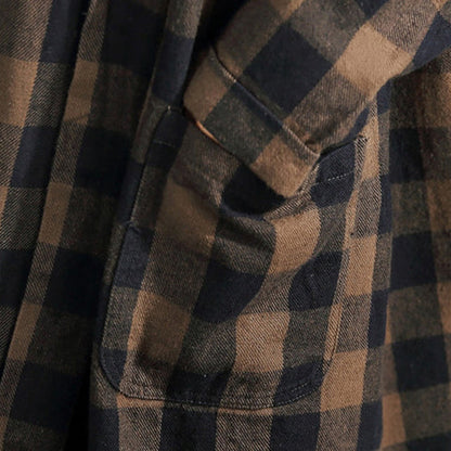 new chocolate grid cotton cardigans plus size long sleeve high waist shirt coats