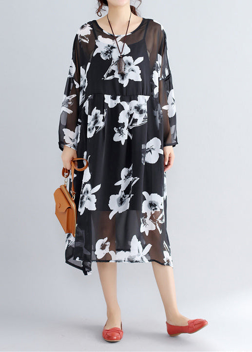 photo color chiffon dresses casual chiffon dress New two pieces floral dress