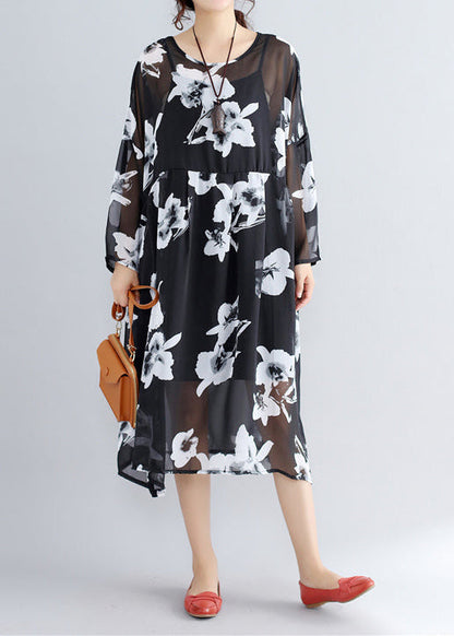 photo color chiffon dresses casual chiffon dress New two pieces floral dress