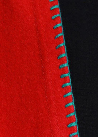 red plus size clothing sweaters pockets side open coats - SooLinen