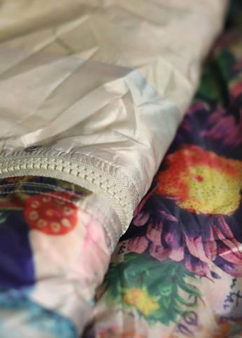 fine plus size down jacket coats khaki print hooded zippered duck down coat - SooLinen