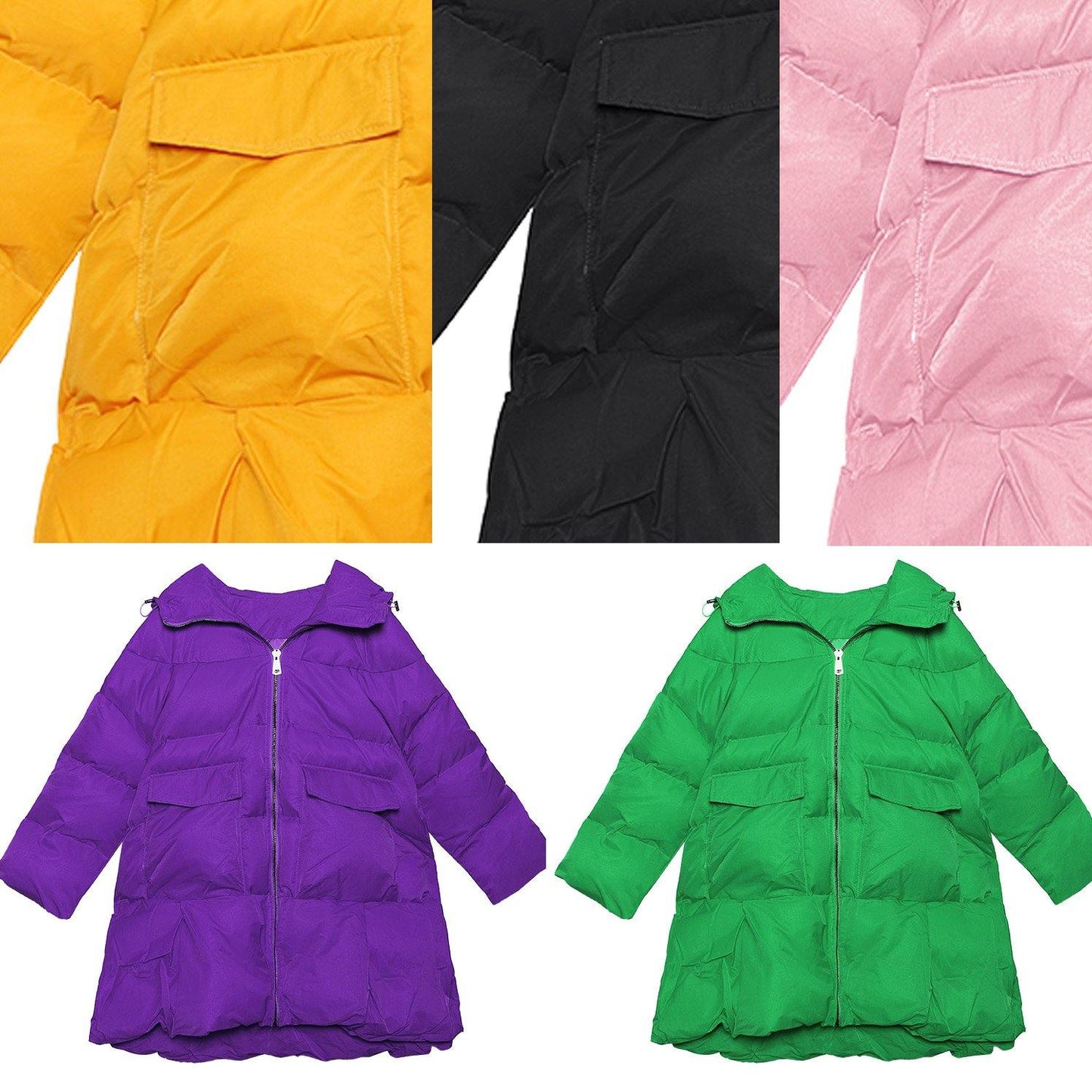 fine purple overcoat oversize Jackets & Coats hooded winter winter coats - SooLinen