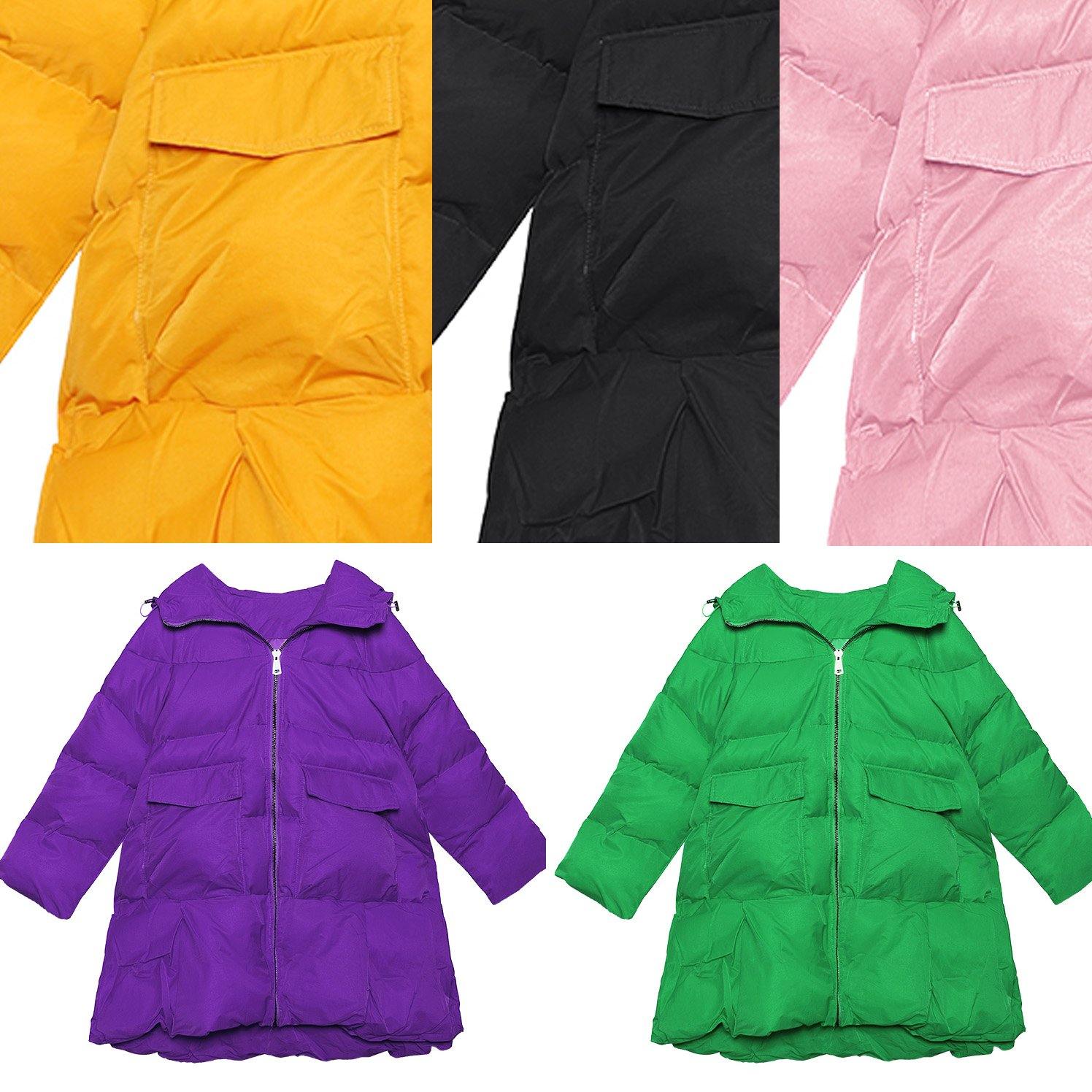 fine purple overcoat oversize Jackets & Coats hooded winter winter coats - SooLinen