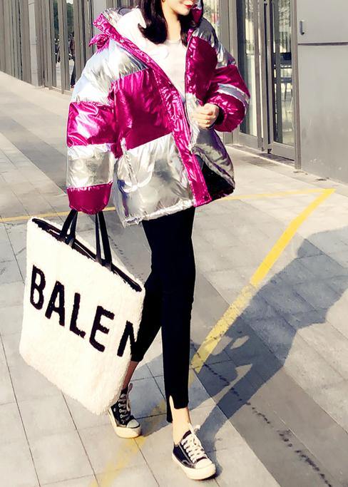 fine trendy plus size winter jacket overcoat rose hooded Cinched down coat winter - SooLinen