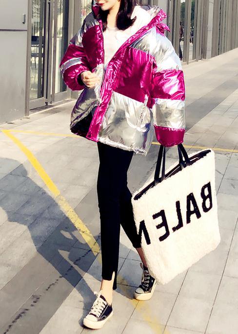 fine trendy plus size winter jacket overcoat rose hooded Cinched down coat winter - SooLinen