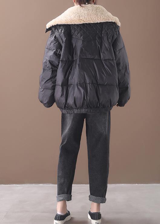 fine trendy plus size winter jacket winter coats black warm zippered women short outwear - SooLinen