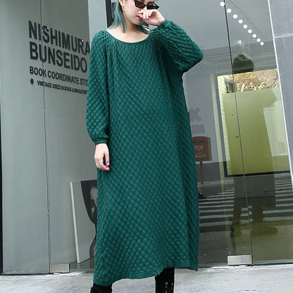 warm green sweater dresses casual O neck pullover sweater fine long sleeve sweater