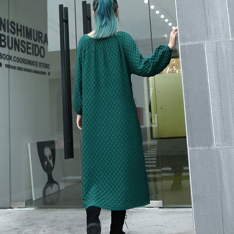 warm green sweater dresses casual O neck pullover sweater fine long sleeve sweater