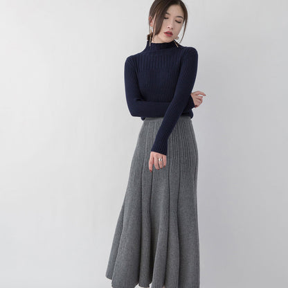 warm navy cozy sweater plus size high neck pullover New  winter sweater