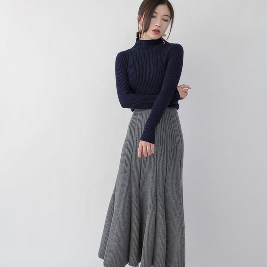 warm navy cozy sweater plus size high neck pullover New  winter sweater