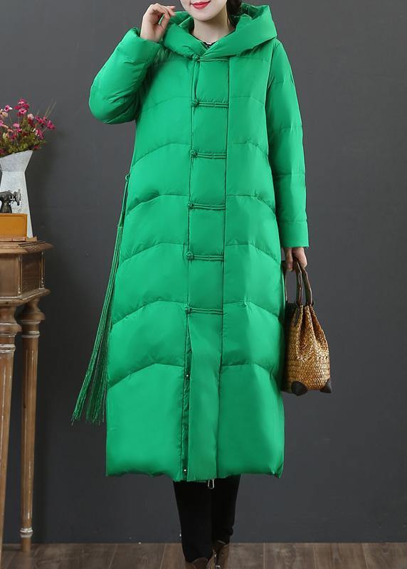 women Loose fitting snow jackets winter outwear black hooded zippered duck down coat - SooLinen